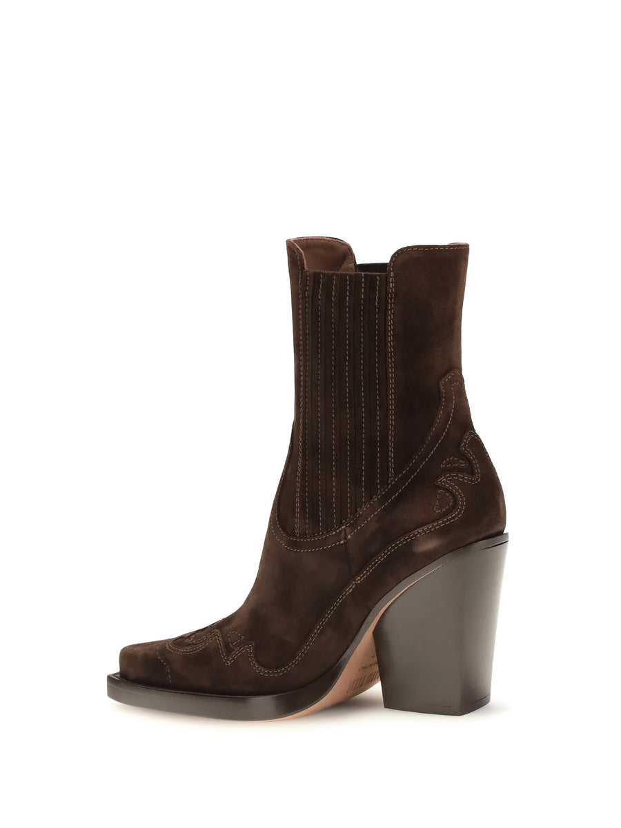 Ankle Boots Dallas Chocolate Suede Calf Leather (bos Taurus)