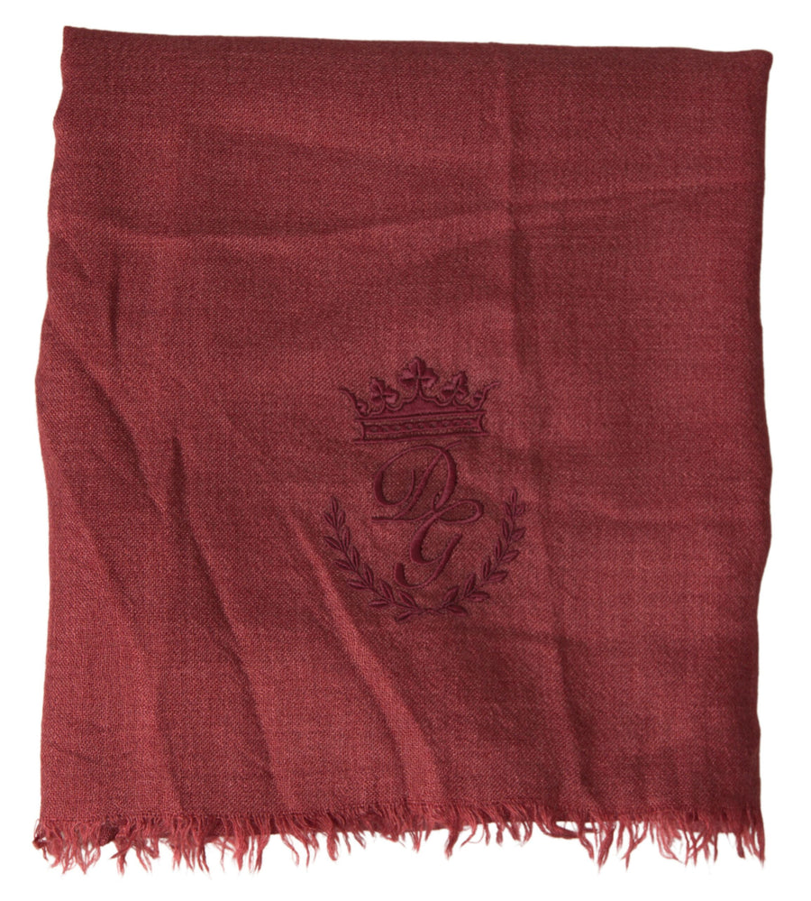 Maroon Cashmere Knit Wrap Shawl Fringe Scarf Silk