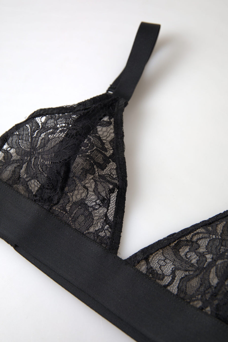 Black Floral Lace Nylon Stretch Bra Underwear Clothing