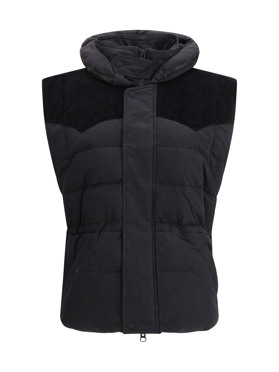 Marant Etoile OUTER: 70% POLYAMIDE; OUTER: 30% COTTON; INNER: 50% COTTON; INNER: 50% POLYESTER gilet in black