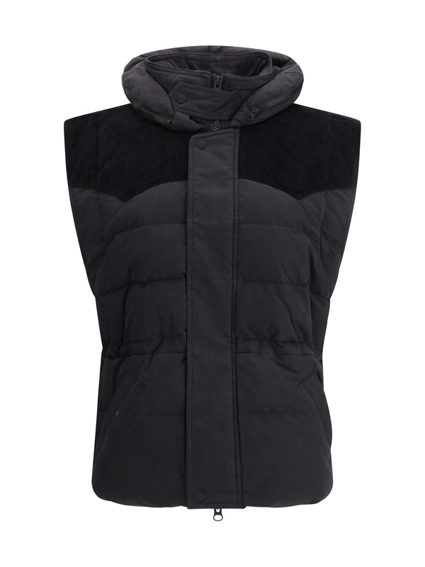 Marant Etoile OUTER: 70% POLYAMIDE; OUTER: 30% COTTON; INNER: 50% COTTON; INNER: 50% POLYESTER gilet in black