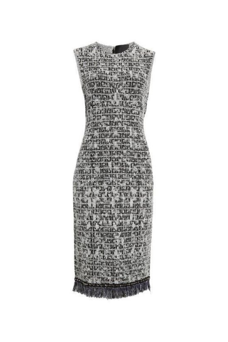 Givenchy Knit Short Chain Dress_black-White White,black