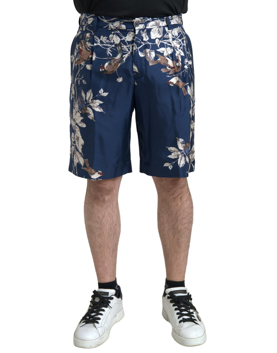 Dolce & Gabbana 100% Silk bermuda shorts in navy