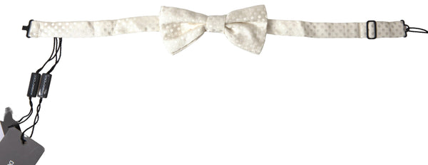 Dolce & Gabbana 100% Silk bow tie in white