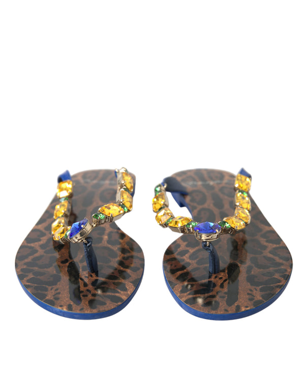 Dolce & Gabbana Leather upper and lining sandals in blue
