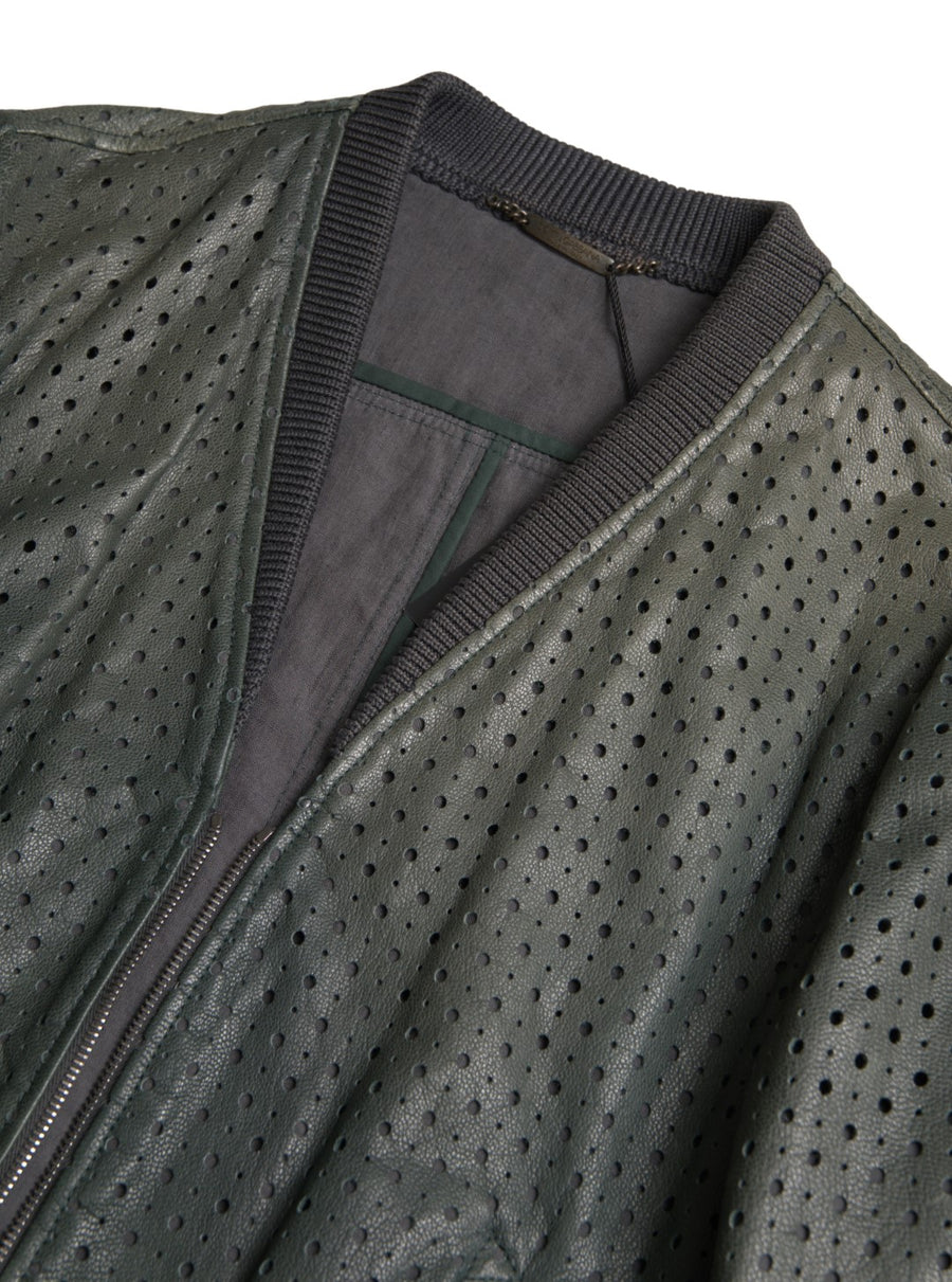 Dolce & Gabbana 85% Goatskin leather jacket in green
