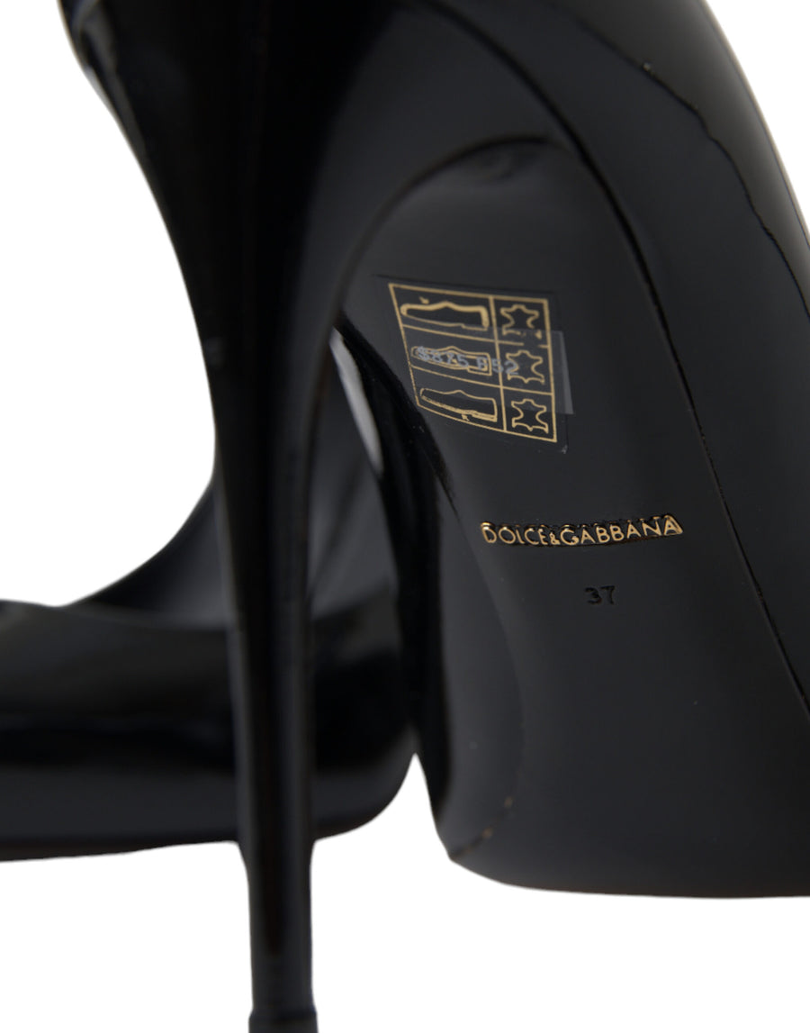 Dolce & Gabbana 100% Patent Leather heel in black