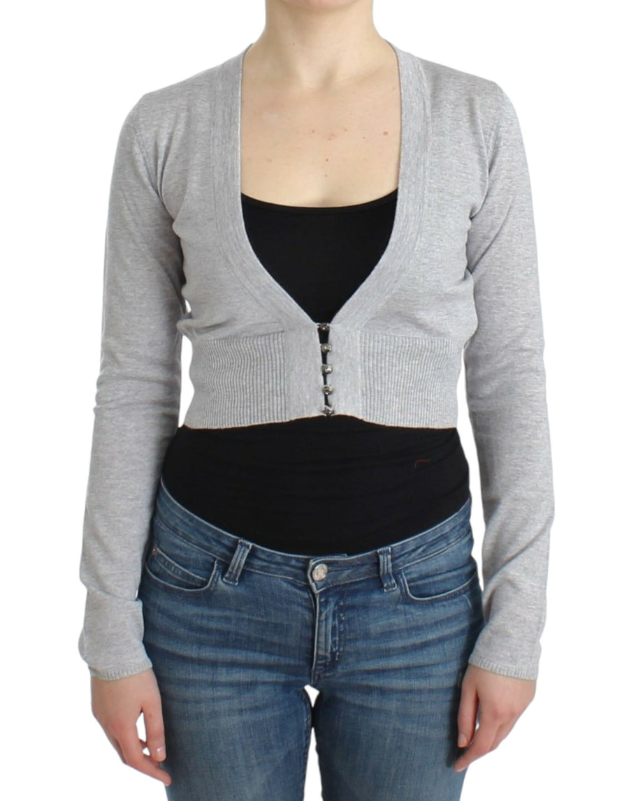 Roberto Cavalli 100% Virgin Wool cardigan in gray