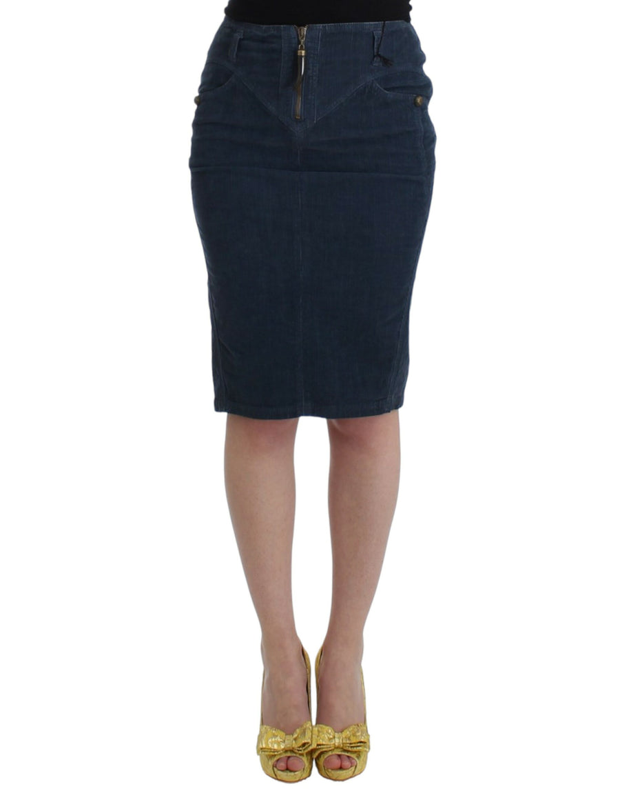 Roberto Cavalli 98% Cotton skirt in blue