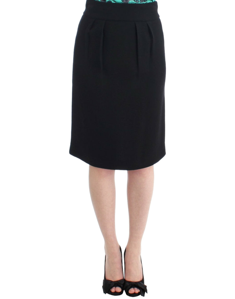 Roberto Cavalli 100% Wool skirt in black