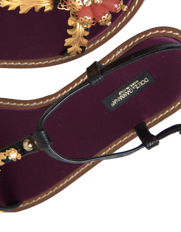 Dolce & Gabbana 100% Leather sandal in black