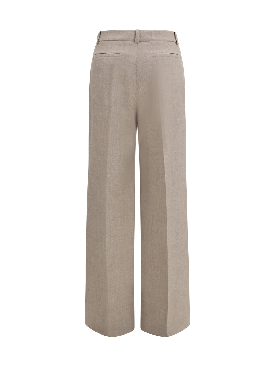 Trousers Virgin Wool Taupe Fleece (ovis Aries)