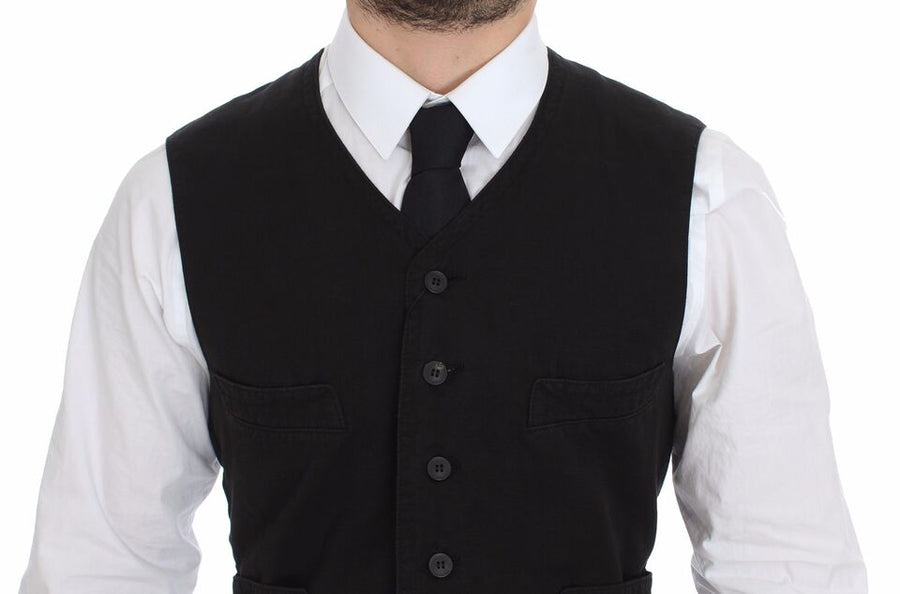 Dolce & Gabbana 63% Cotton vest in black