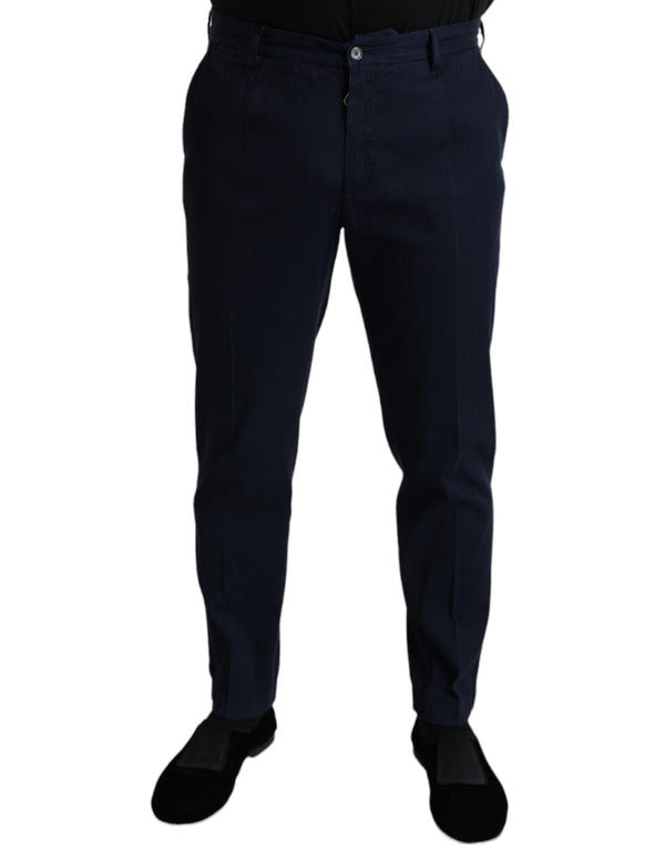 Dolce & Gabbana 98% Cotton 2% Elastane trousers in navy