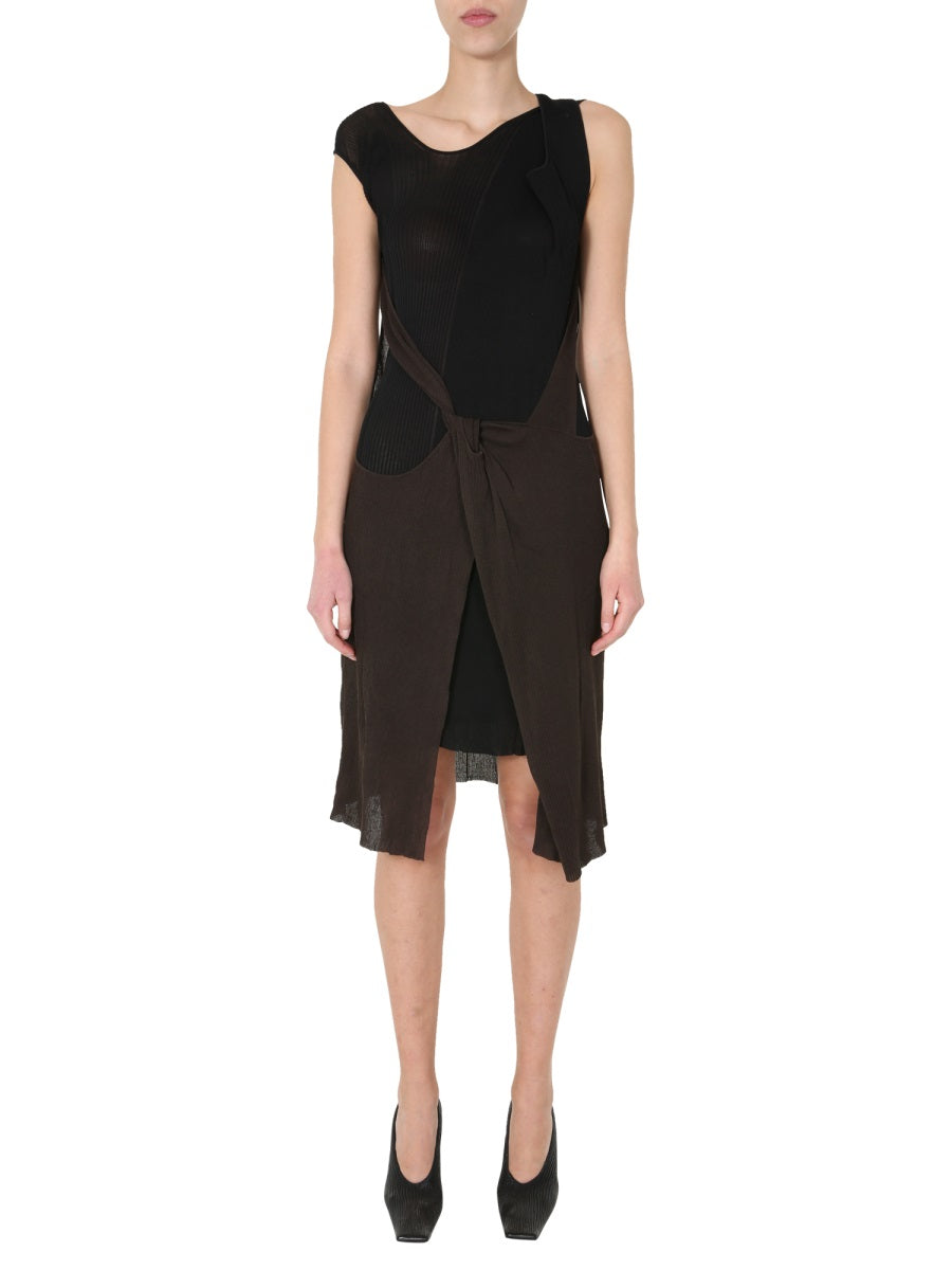 Midi Dress Brown Cotton