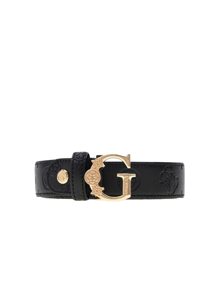 Guess Belt Black Logo Polyester Accessories /
