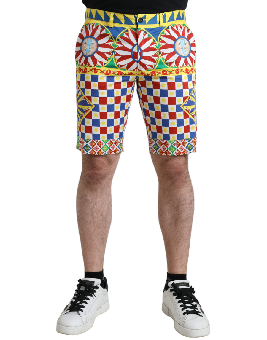 Dolce & Gabbana 97% Cotton 3% Elastane bermuda shorts in multicolor