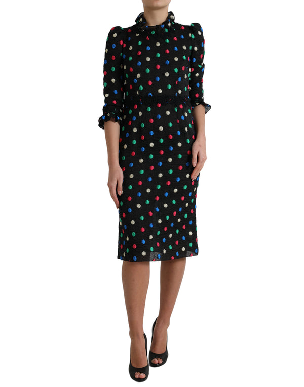 Dolce & Gabbana 82% Cotton 18% Nylon; Lining: 76% Silk 16% Cotton 4% Elastane 4% Nylon dress in black
