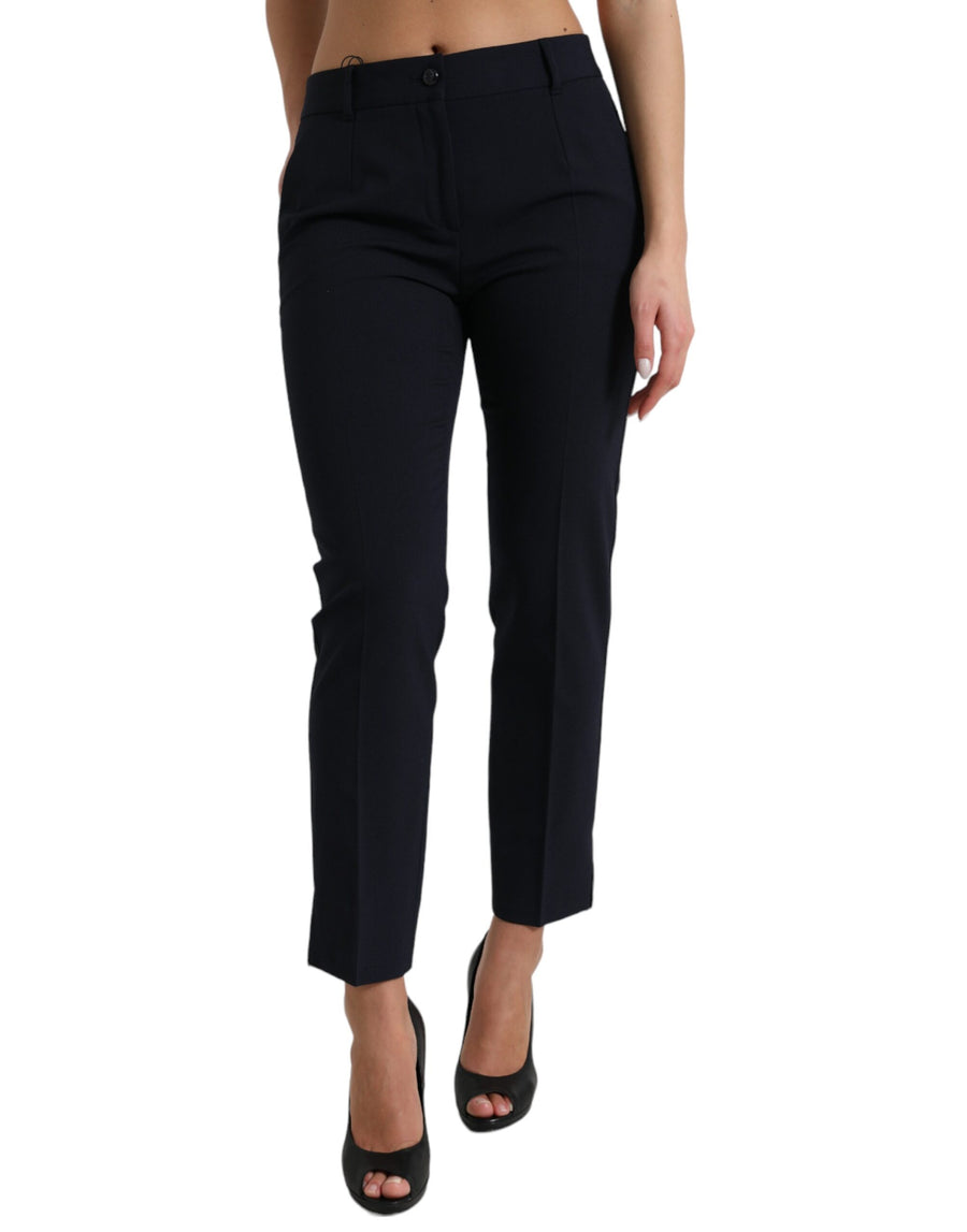 Dolce & Gabbana 53% Polyester 43% Virgin Wool 4% Elastane trousers in black