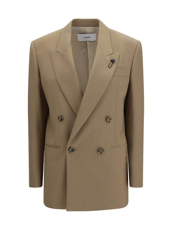 Lardini 52% Wool; 43% Polyester; 5% Elastane blazer in beige