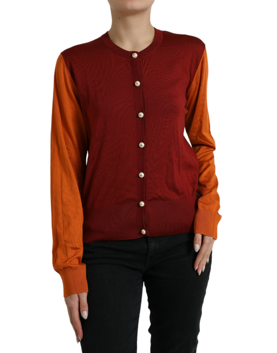 Dolce & Gabbana 100% Silk cardigan in red