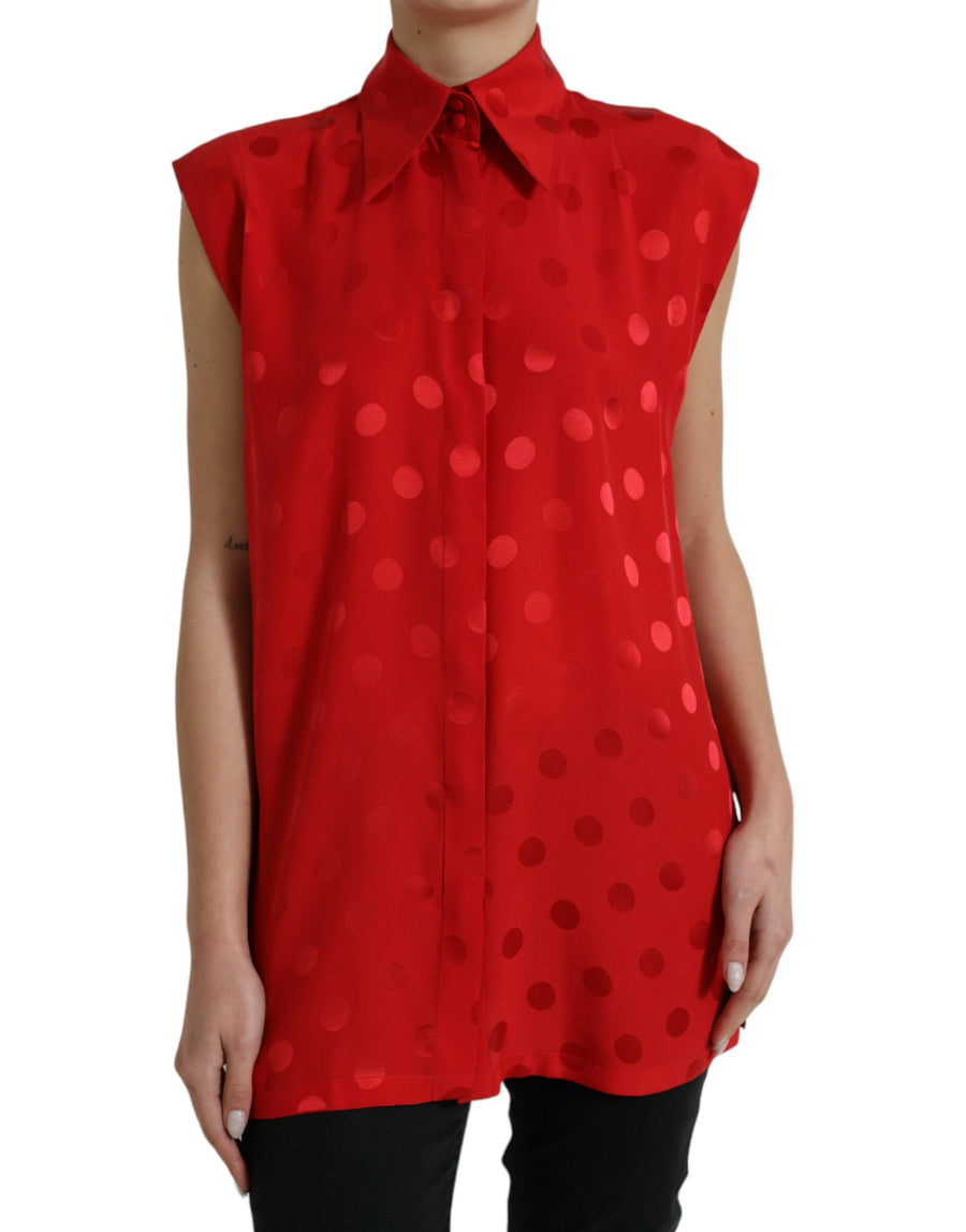 Dolce & Gabbana 100% Silk blouse in red