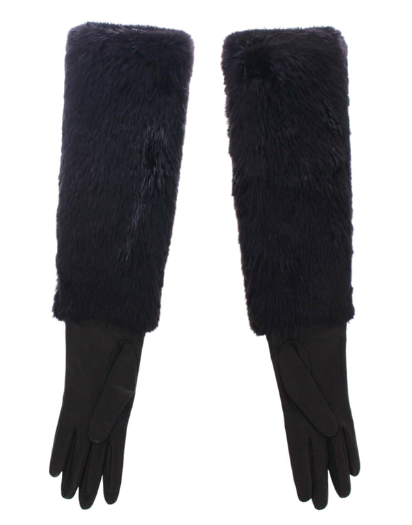 Dolce & Gabbana 55% Beaver gloves in black