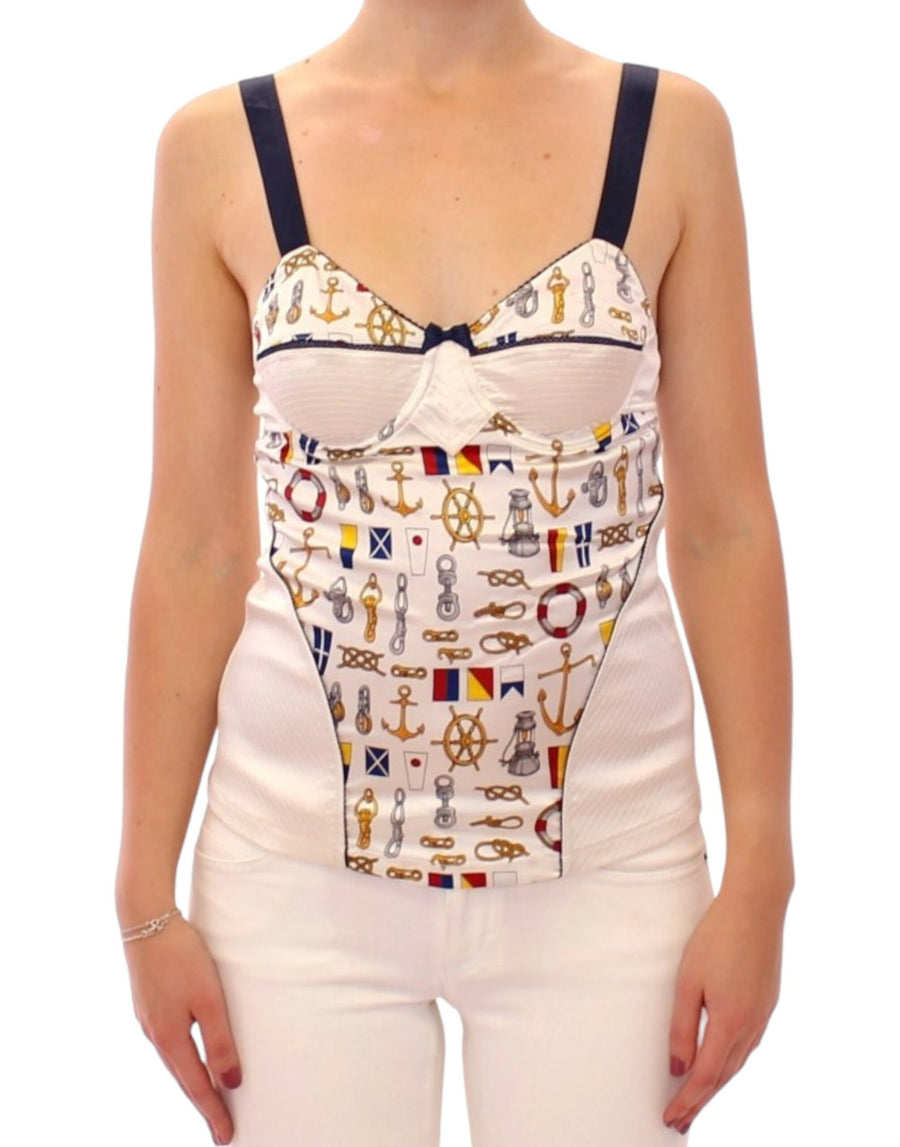 Dolce & Gabbana 92% Polyester tank top in white