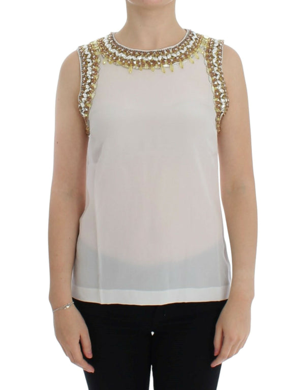 Dolce & Gabbana 100% silk tank top in white