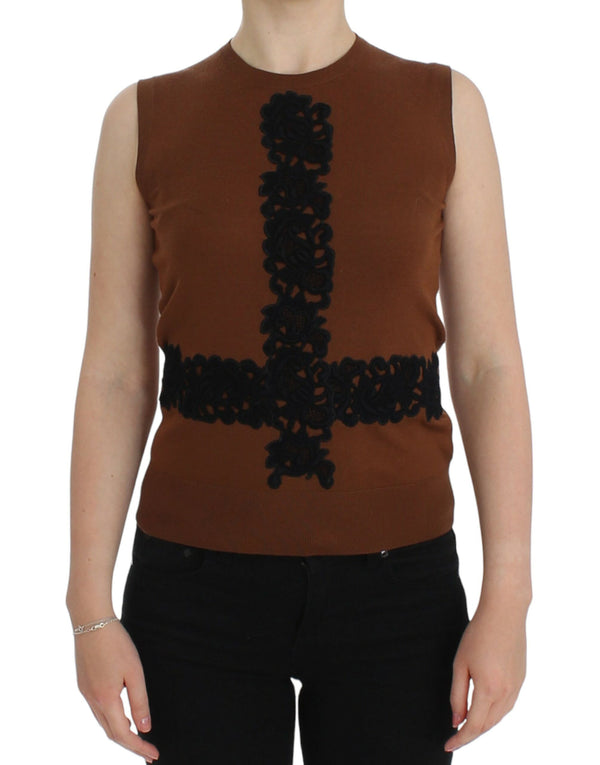 Dolce & Gabbana 95% Wool tank top in brown