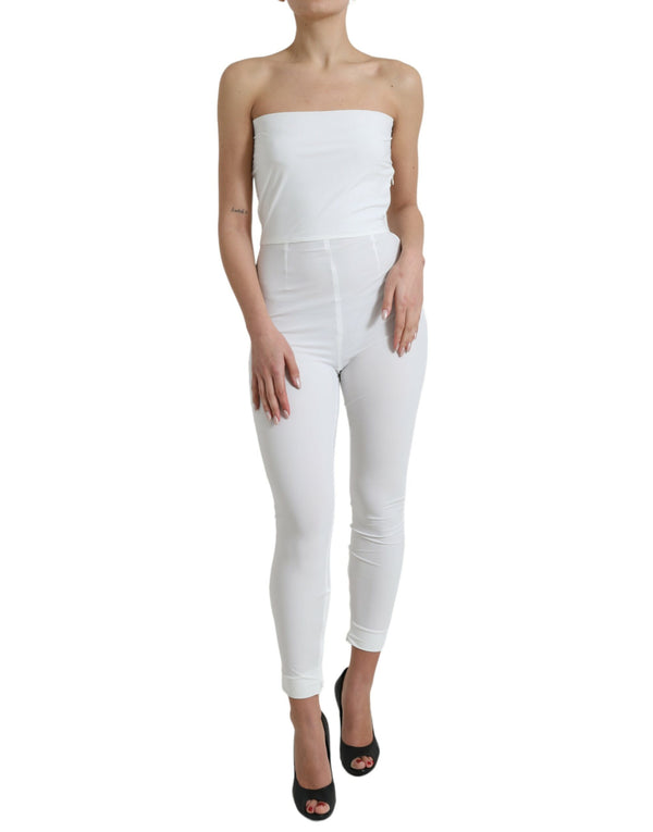 Dolce & Gabbana 80% Nylon 20% Elastane jumpsuit dress in white