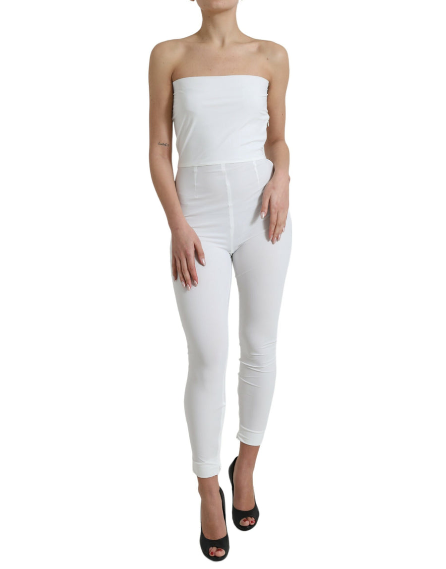 Dolce & Gabbana 80% Nylon 20% Elastane jumpsuit dress in white