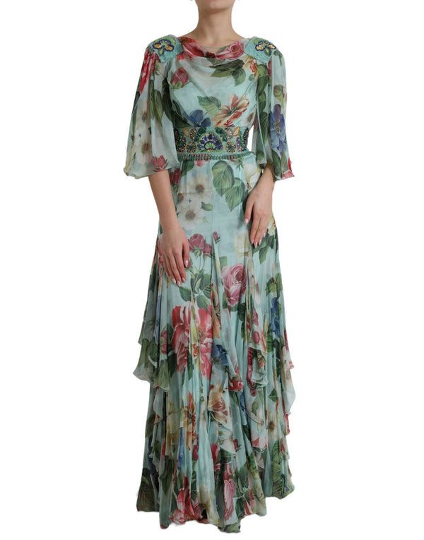 Dolce & Gabbana 100% Silk (body); 53% Silk dress in blue