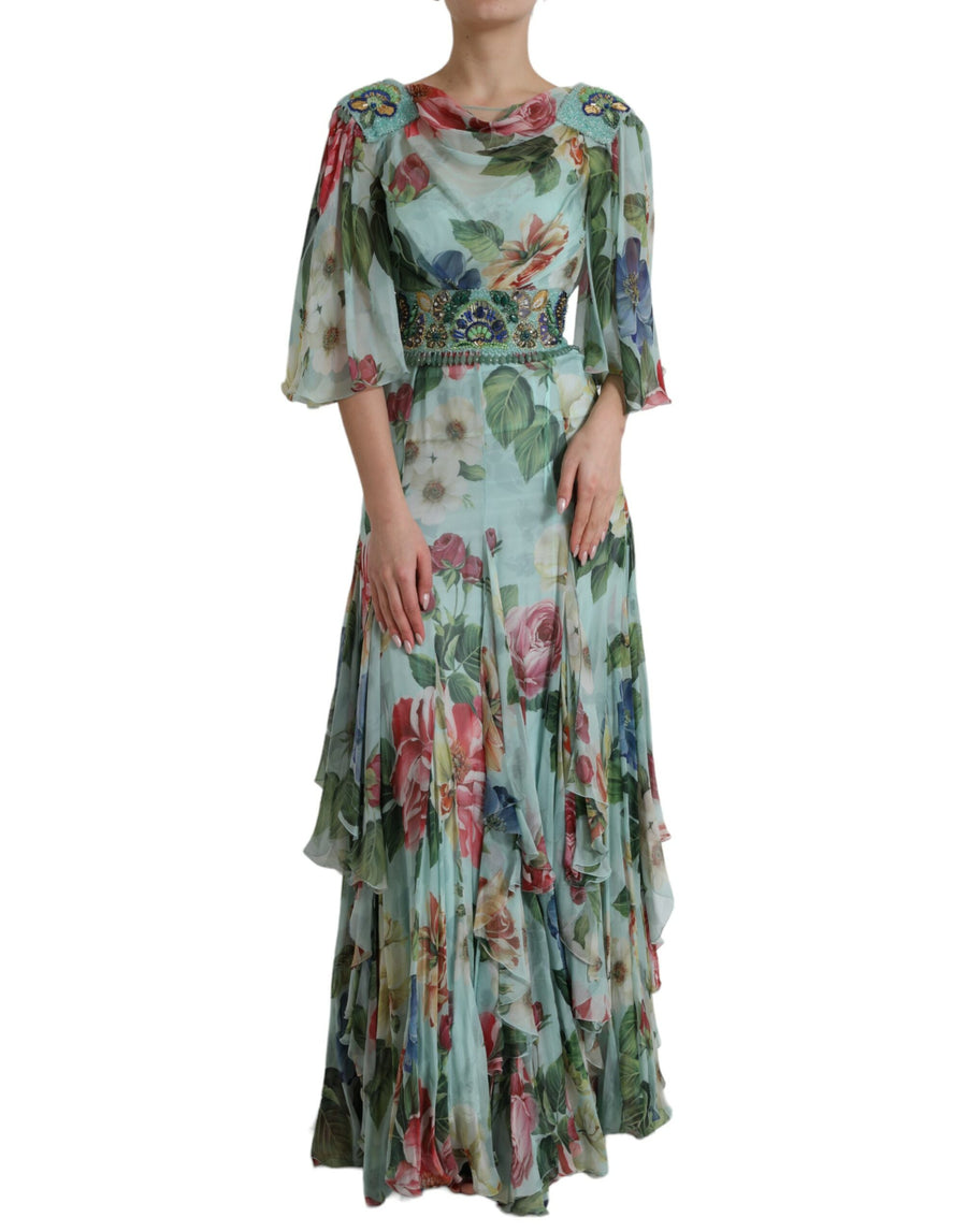 Dolce & Gabbana 100% Silk (body); 53% Silk dress in blue
