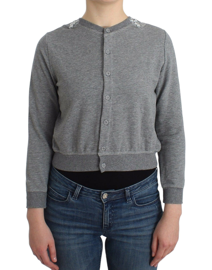 Ermanno Scervino 95% Cotton cardigan in gray