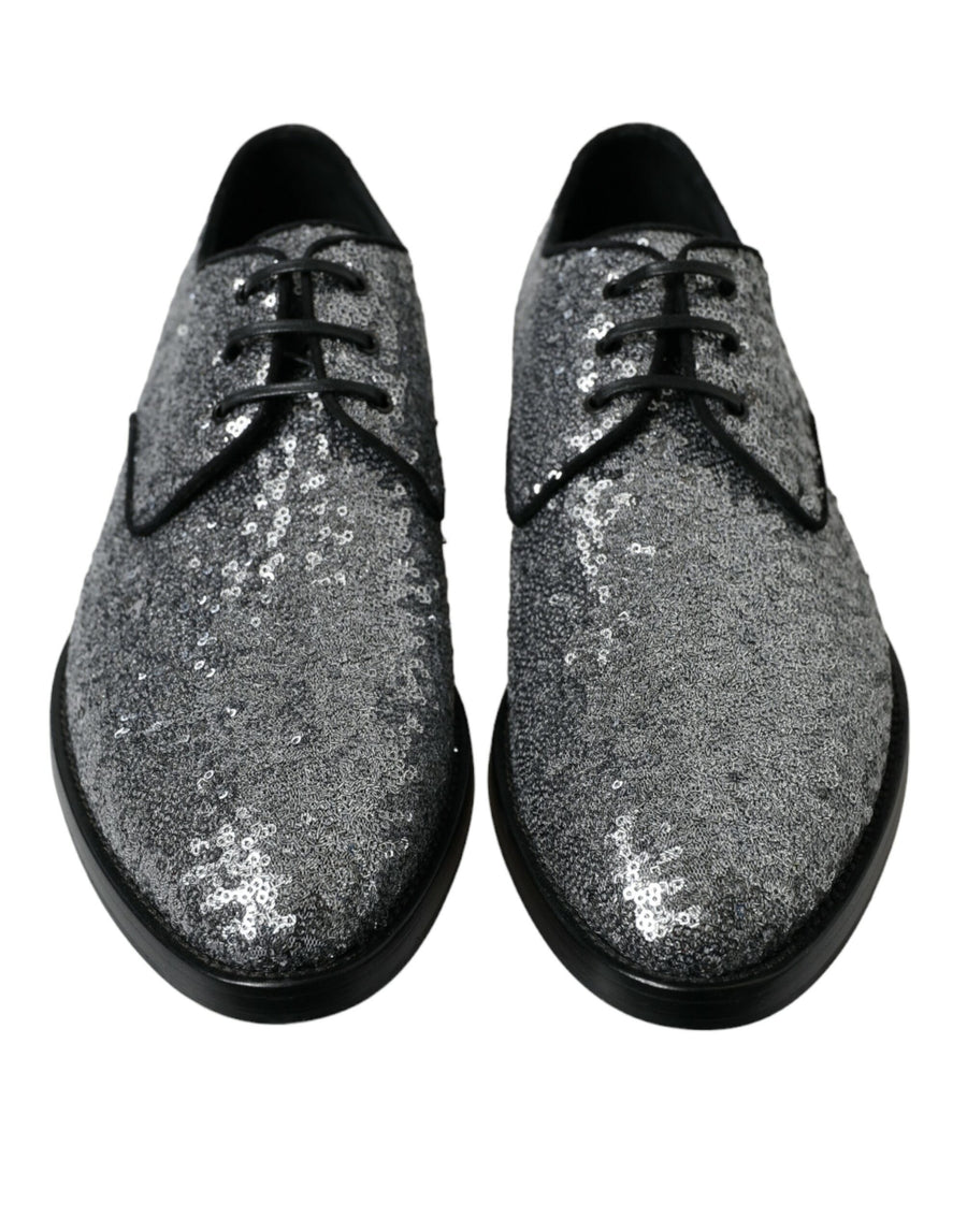 Dolce & Gabbana Leather derby flat in silver