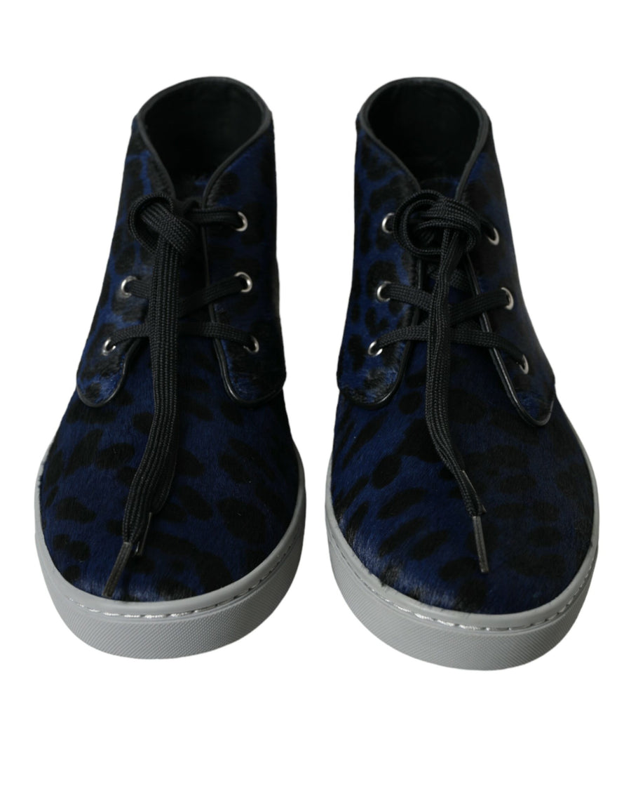 Dolce & Gabbana Calf Leather hair sneaker in blue