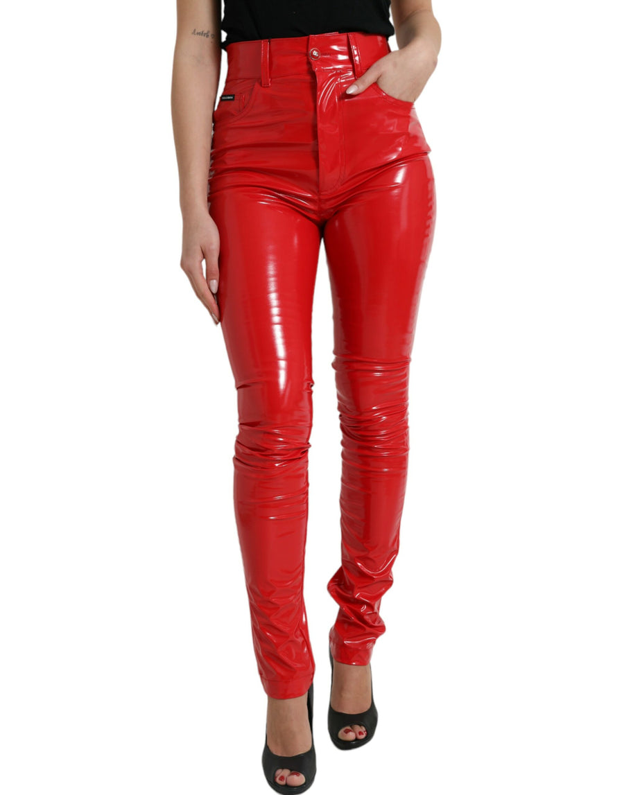 Dolce & Gabbana 100% Polyester trousers in red