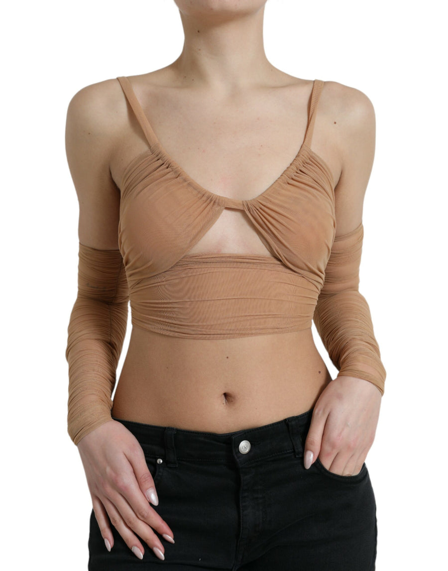 Dolce & Gabbana 82% Nylon 18% Elastane tank top in brown