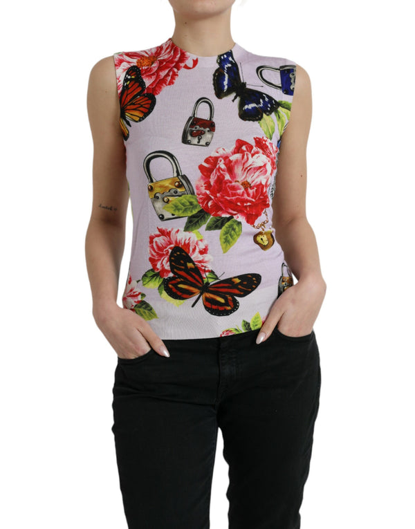 Dolce & Gabbana 70% Cashmere 30% Silk tank top in lavender