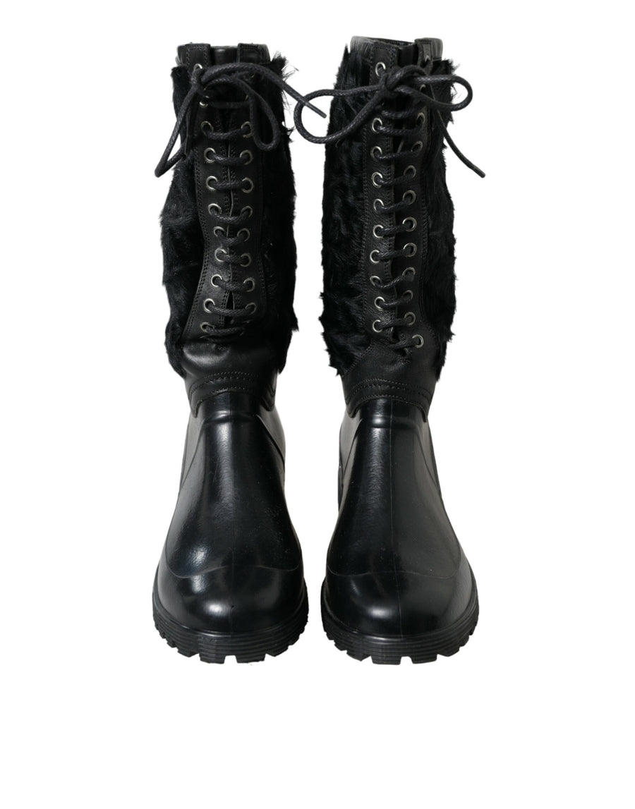 Dolce & Gabbana Shearling boot in black