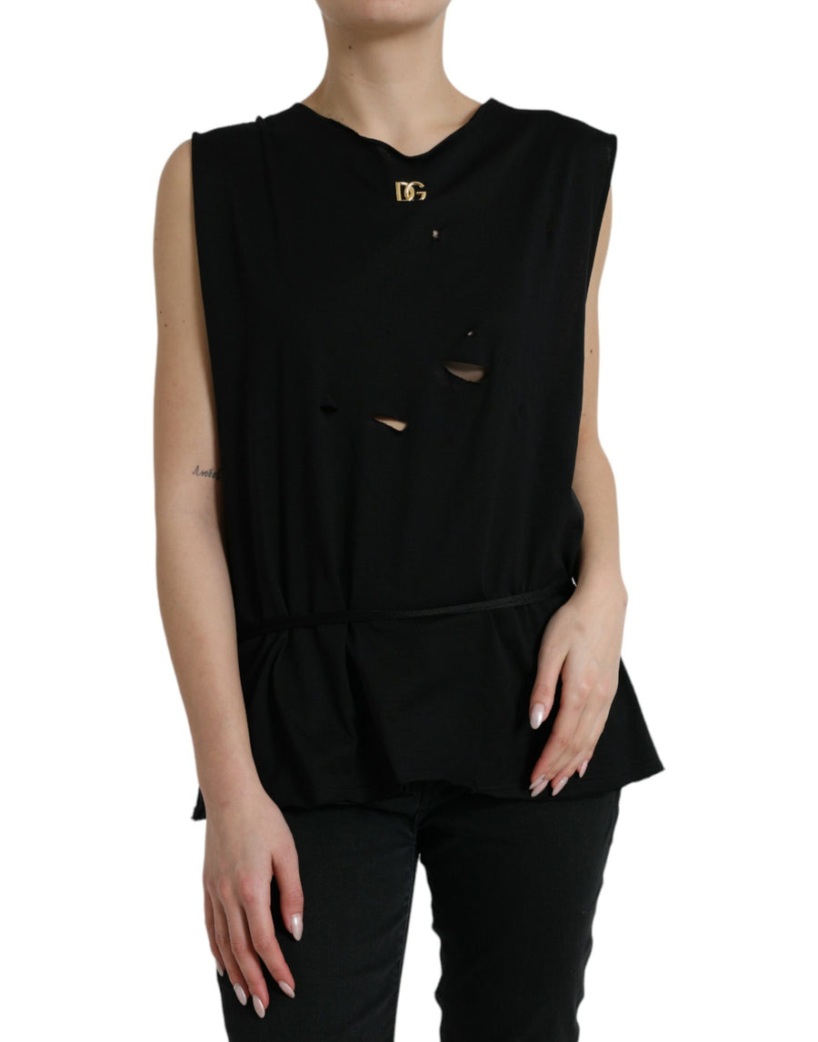 Dolce & Gabbana 100% Cotton tank top in black