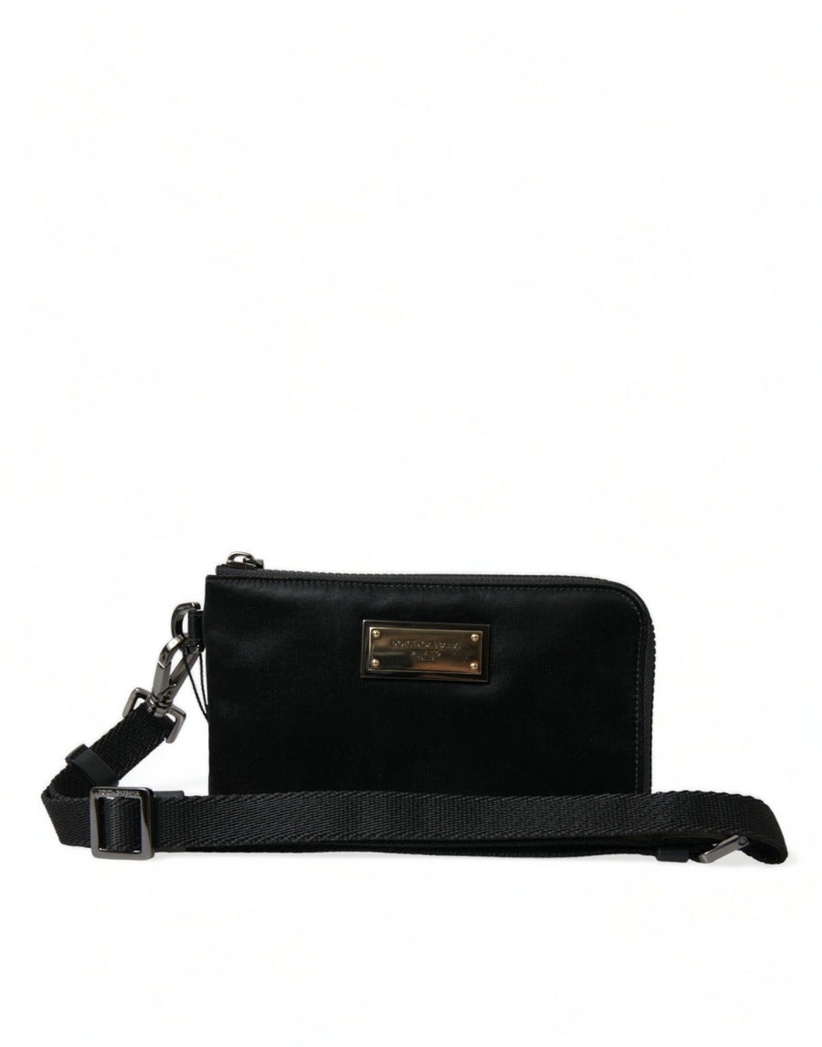 Dolce & Gabbana 64% Nylon 34% Leather clutch in black