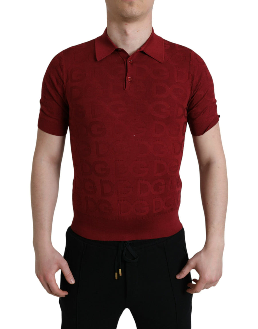 Dolce & Gabbana 100% Silk polo in red