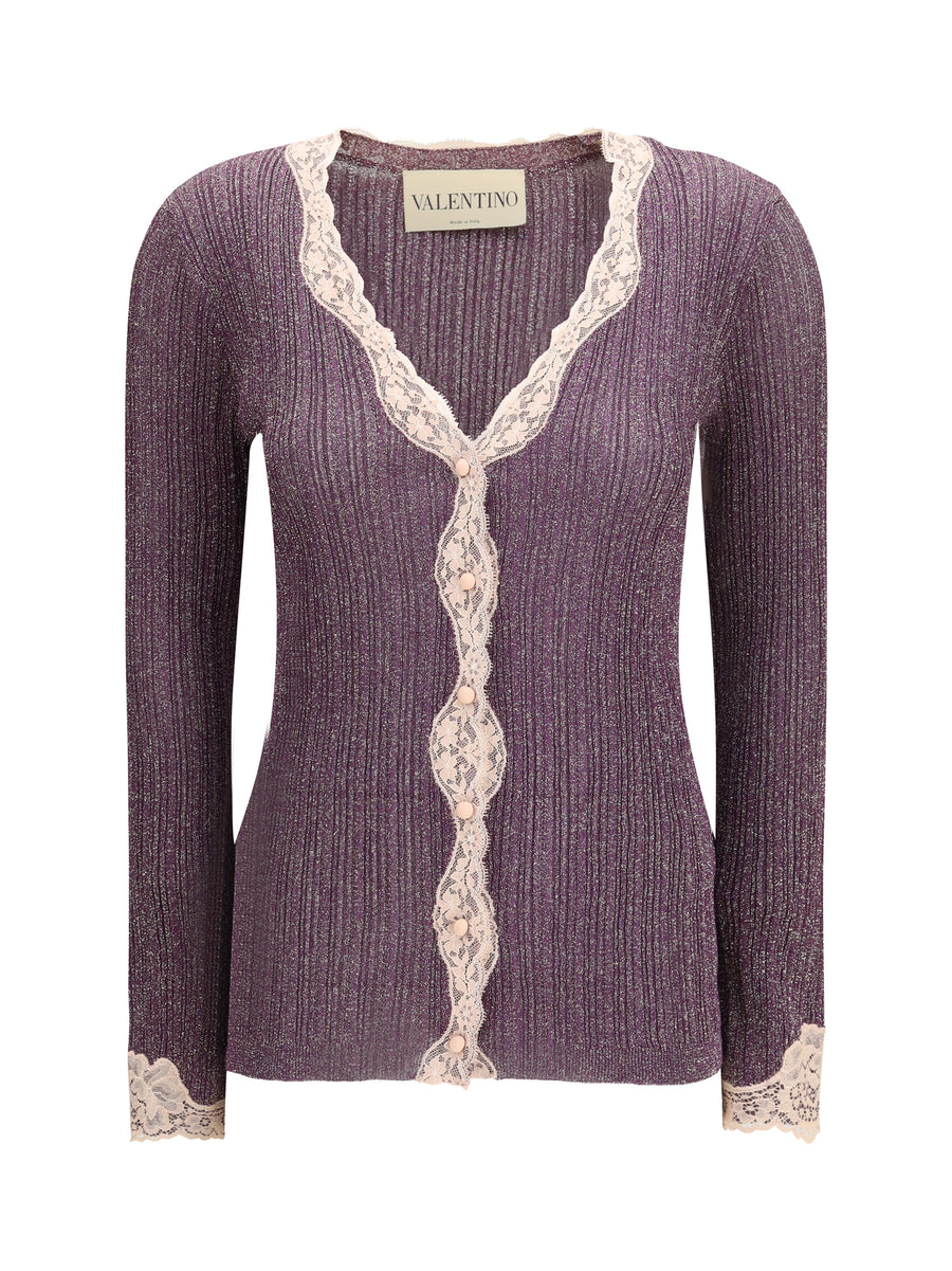 Valentino 81% Viscose; 19% Other Fibres cardigan in purple