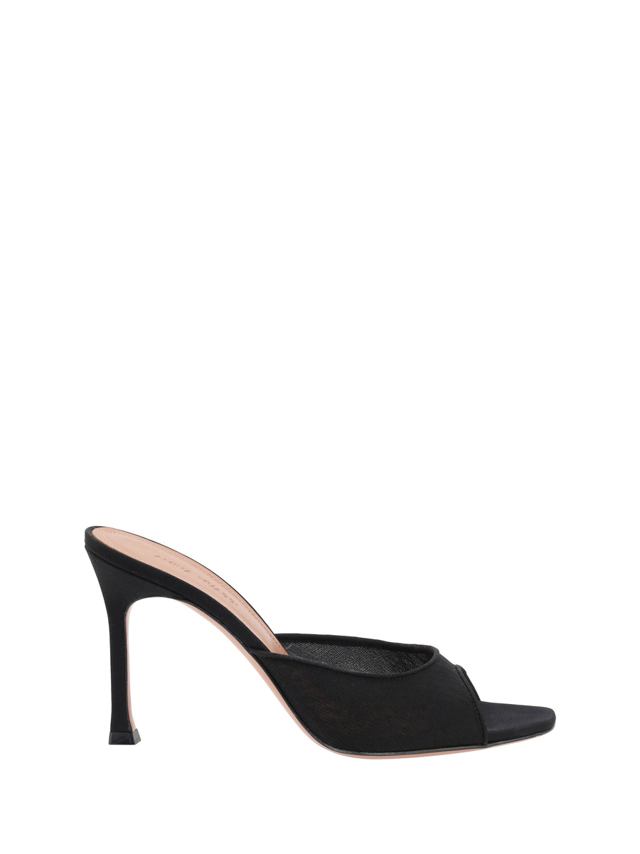 Amina Muaddi Upper: 70% Nylon sandal in black