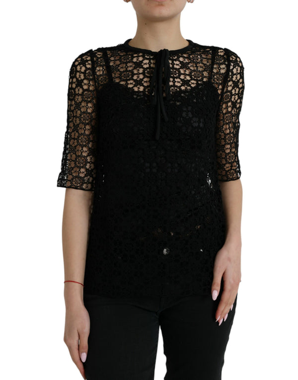 Dolce & Gabbana 95% Cotton 5% Silk blouse in black