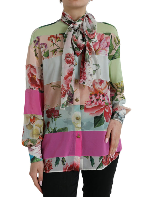 Dolce & Gabbana 92% Silk 8% Elastane blouse in multicolor
