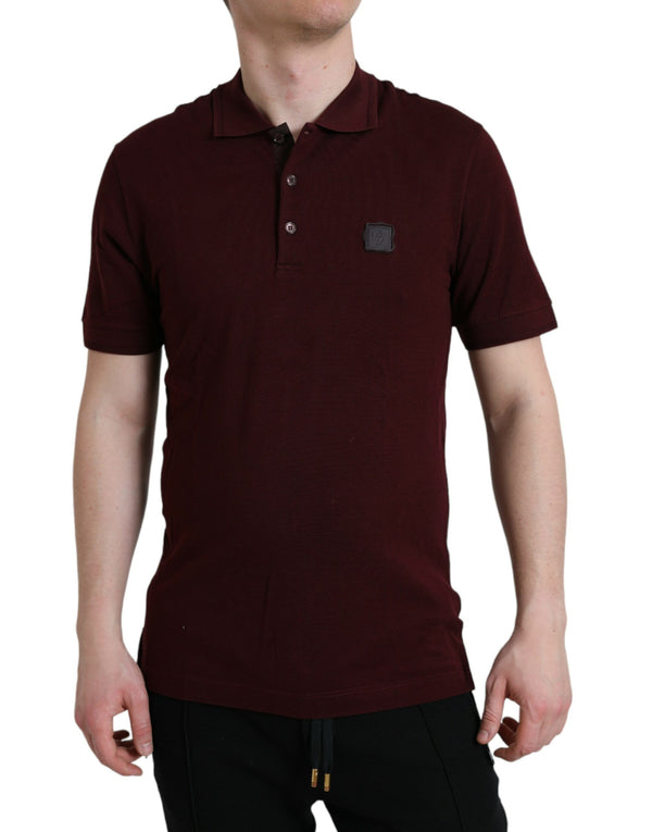 Dolce & Gabbana 95% Cotton 5% Polyester polo in maroon