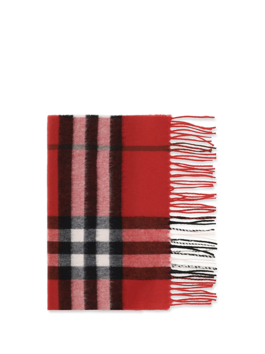 Check Cashmere Scarf Post Red Kashmir/capra Hircus
